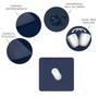 Imagem de Kit 5 Mouse Pad 20x20cm Azul Marinho Pequeno Quadrado Sintético Fino Antiderrapante