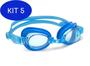 Imagem de Kit 5 Óculos De Natação Infantil Vollo Junior Jr Classic Azul