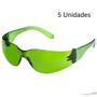 Imagem de Kit 5 óculos EPI Proteção Segurança Modelo Croma Verde CA