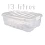 Imagem de Kit 5 Organizador Transparente 13 Litros Caixa Baú c/travas