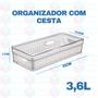 Imagem de Kit 5 Organizadores Com Cesta E Tampa Guardar Verduras Frutas