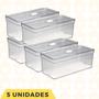Imagem de Kit 5 Organizadores Transparente Com 5 Telas Retangular Grande