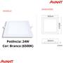 Imagem de Kit 5 Painel de Led Pop Embutir Quadrado Bivolt 28x28 24w 1680 Lumens Luz Branca Avant