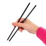 Imagem de Kit 5 Pares Hashi 24cm Reutilizável Comida Japonesa Preto