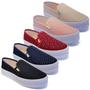 Imagem de Kit 5 Pares Tênis Feminino Slip On Plataforma Sapatilha K107