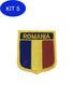 Imagem de Kit 5 Patche Aplique Bordado Escudo Da Bandeira Da Romênia