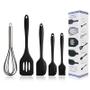 Imagem de Kit 5 Peças De Cozinha Silicone Cabo Inox Versátil Doméstico