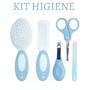 Imagem de Kit 5 Peças Higiene do Bebê Pimpolho Escova Pente Tesourinha Cortador de unhas Infantil Azul