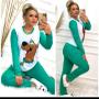 Imagem de Kit 5 Pijama Longo Feminino Adulto Malha Manga Comprida Calça Lingerie Íntima Feminino Confortável Dormir  Inverno Frio