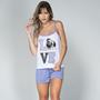 Imagem de Kit 5 Pijamas Malha Camiseta Short Doll Regata Adulto Curto