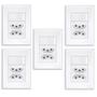 Imagem de Kit 5 Placa 1 Interruptor Simples + 2 Tomadas 20a Fame 3534