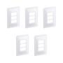 Imagem de Kit 5 Placa 4X2 P/ 3 Mód Branco C Suporte Zeffia Pial 680183