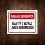 Imagem de Kit 5 Placa Área Segurança Manter Acesso Livre