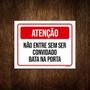 Imagem de Kit 5 Placa Atenção Não Entre Sem Ser Convidado