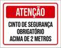 Imagem de Kit 5 Placa Cinto Segurança Obrigatório 2 Metros36X46