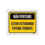 Imagem de Kit 5 Placa Não Perturbe Estudando Futura Tenente