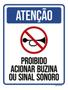 Imagem de Kit 5 Placa Proibido Acionar Buzina Sinal Sonoro36X46