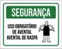 Imagem de Kit 5 Placa Segurança Uso Obrigatório Avental Raspa36X46