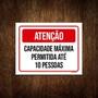 Imagem de Kit 5 Placa Sinalização Atenção Capacidade Máxima Vermelha