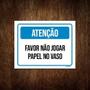 Imagem de Kit 5 Placa Sinalização - Atenção Não Jogar Papel Vaso