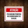 Imagem de Kit 5 Placa Sinalização - Atenção Peso Máximo Escorregador