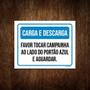 Imagem de Kit 5 Placa Sinalização - Carga Descarga Tocar Campainha