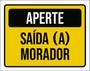 Imagem de Kit 5 Placas Aperte Saída A Morador 36X46