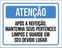 Imagem de Kit 5 Placas Após Refeição Mantenha Pertences Limpos 36X46