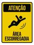 Imagem de Kit 5 Placas Atenção Área Escorregadia Ícone 36X46