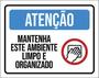 Imagem de Kit 5 Placas Atenção Mantenha Limpo Ambiente 36X46