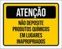 Imagem de Kit 5 Placas Atenção Não Deposite Produtos Químicos