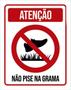 Imagem de Kit 5 Placas Atenção Não Pise Na Grama 36X46