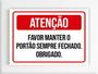 Imagem de Kit 5 Placas aviso atenção manter portão sempre fechado a4