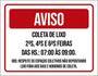 Imagem de Kit 5 Placas Aviso Coleta Lixo Vermelha 36X46