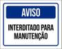 Imagem de Kit 5 Placas Aviso Interditado Para Manutenção 27X35