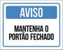 Imagem de Kit 5 Placas Aviso Mantenha Portão Fechado Azul 36X46