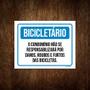 Imagem de Kit 5 Placas Bicicletário Condomínio Roubos Bicicletas