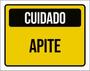 Imagem de Kit 5 Placas Cuidado Apite Amarelo 36X46