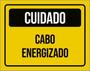 Imagem de Kit 5 Placas Cuidado Cabo Energizado Amarelo 36X46