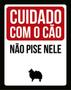 Imagem de Kit 5 Placas Cuidado Cão Não Pise Nele Lulu 36X46