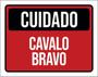 Imagem de Kit 5 Placas Cuidado Cavalo Bravo 36X46