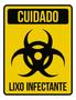 Imagem de Kit 5 Placas Cuidado Lixo Infectante Amarela 36X46