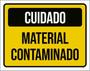 Imagem de Kit 5 Placas Cuidado Material Contaminado Amarelo 36X46