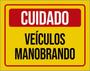 Imagem de Kit 5 Placas Cuidado Veículos Manobrando Amarela 36X46