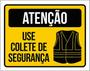 Imagem de Kit 5 Placas De Atenção Use Colete De Segurança 36X46