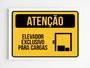 Imagem de Kit 5 Placas de aviso atenção elevador exclusivo para carga