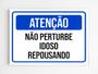 Imagem de Kit 5 placas de aviso não perturbe idoso repousando mdf