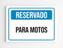 Imagem de kit 5 Placas de aviso reservado para motos sinalização a4