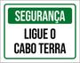 Imagem de Kit 5 Placas De Segurança Ligue O Cabo Terra 36X46