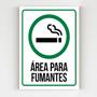 Imagem de Kit 5 Placas de sinalização area para fumantes aviso mdf